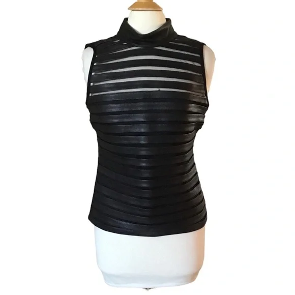 AS by DF Krista Leather Mesh Sleeveless Top - Picture 2 of 10